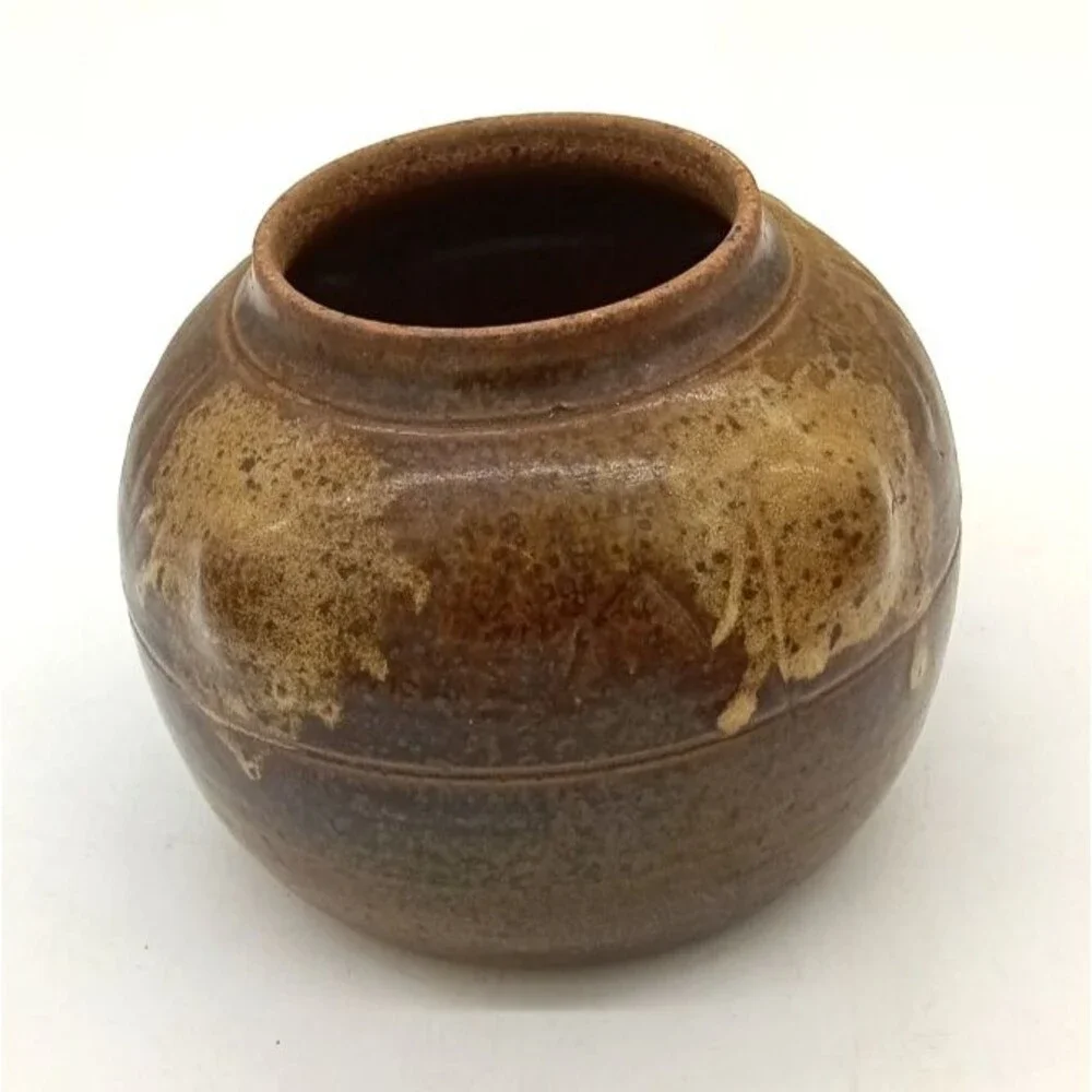 Vtg Horton Studio Art Pottery Brown/Tan Speckled 5